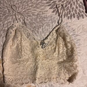 Ivory lace crop top